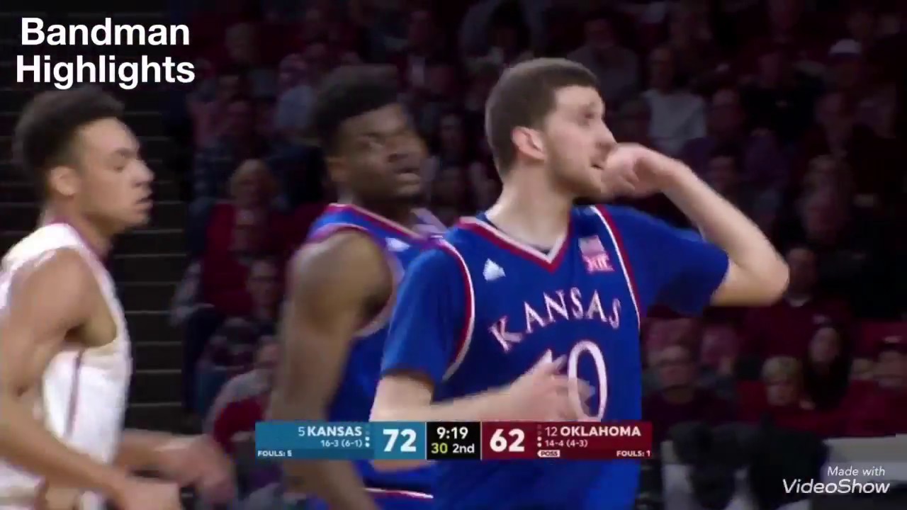 Sviatoslav Mykhailiuk Kansas vs Oklahoma/1.23.18/Highlights/24pts 5reb 4ast
