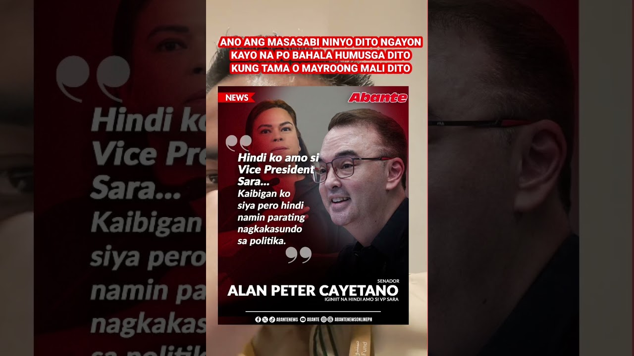 Senate president Allan Peter Cayetano kay vice president sara duterte.