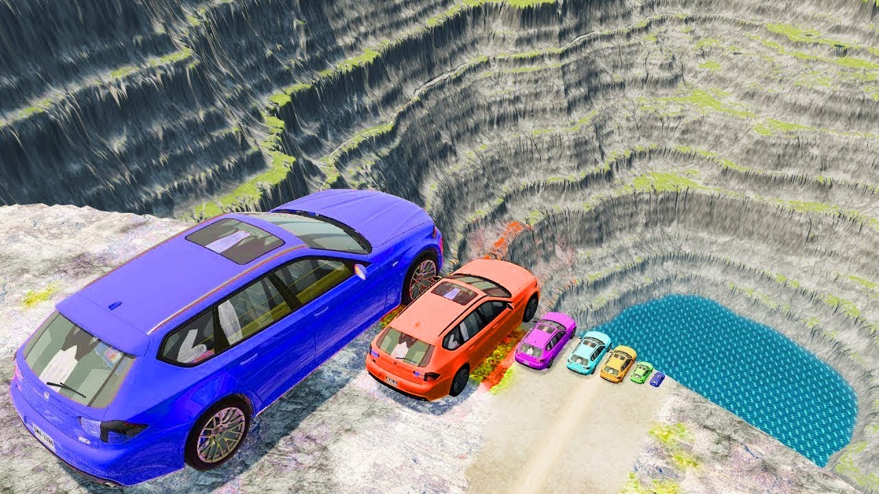 Massive & Small Cars vs Leap Of Death – BeamNG. Drive