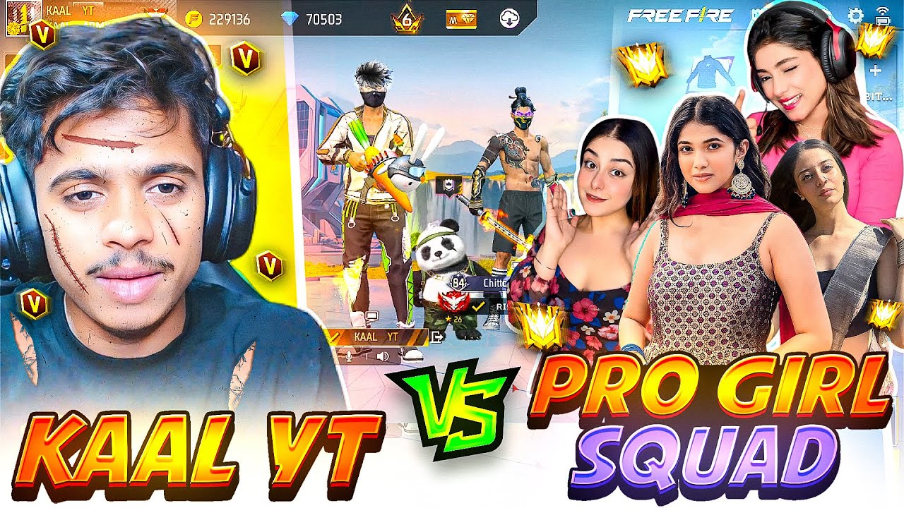Me Vs 4 Pro girls 😨❤️ - grandmaster girls call me noob || papa ki pari ka attitude 😤 - free fire