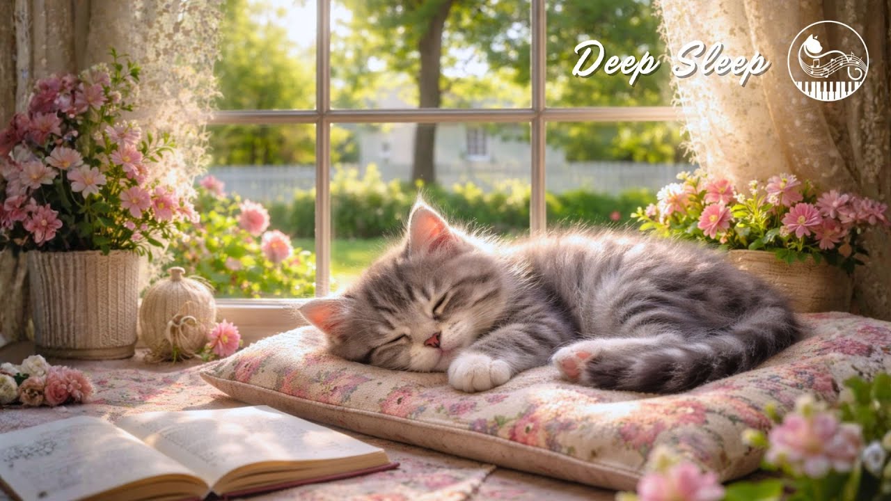 Relaxing Piano Music for Cats 😻 Gentle Birdsong with Spring Ambience for Anxiety Relief & Cozy Naps