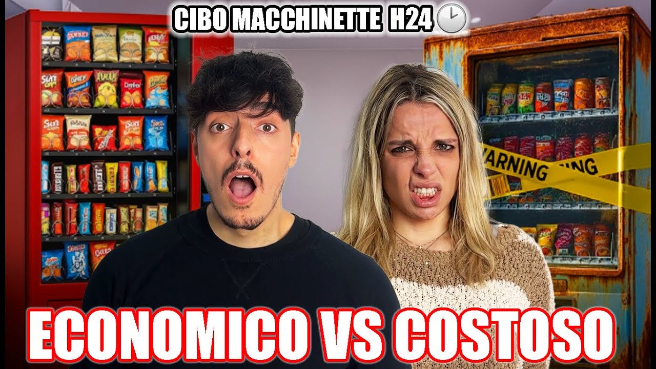 MANGIAMO CIBO DALLE MACCHINETTE COSTOSE VS MACCHINETTE ECONOMICHE PER 24 ORE! *ASSURDO*