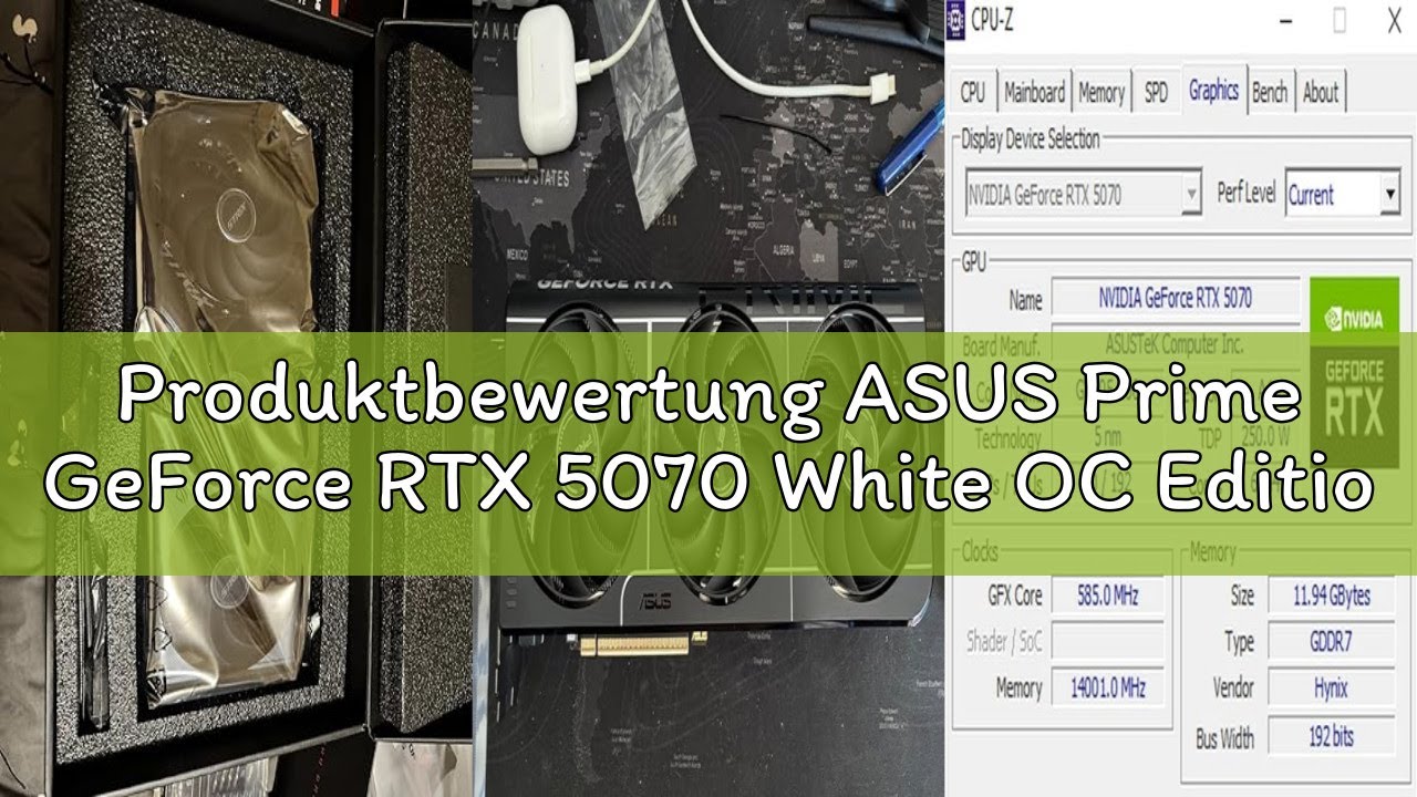 Produktbewertung ASUS Prime GeForce RTX 5070 White OC Edition 12GB GDDR7 Gaming Grafikkarte (NVIDIA