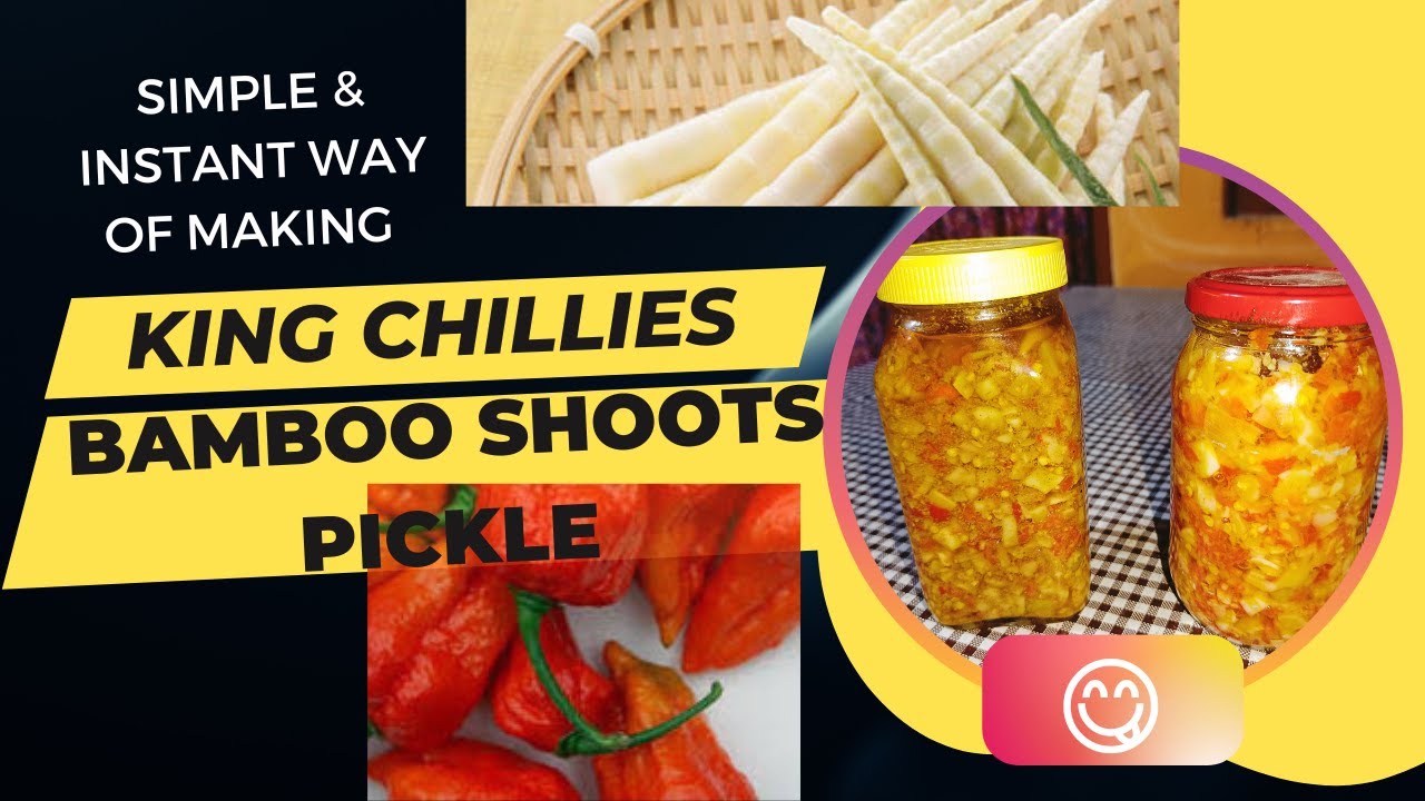 Simple and Instant way of making King chilies and fermented bamboo shoots pickle at home.