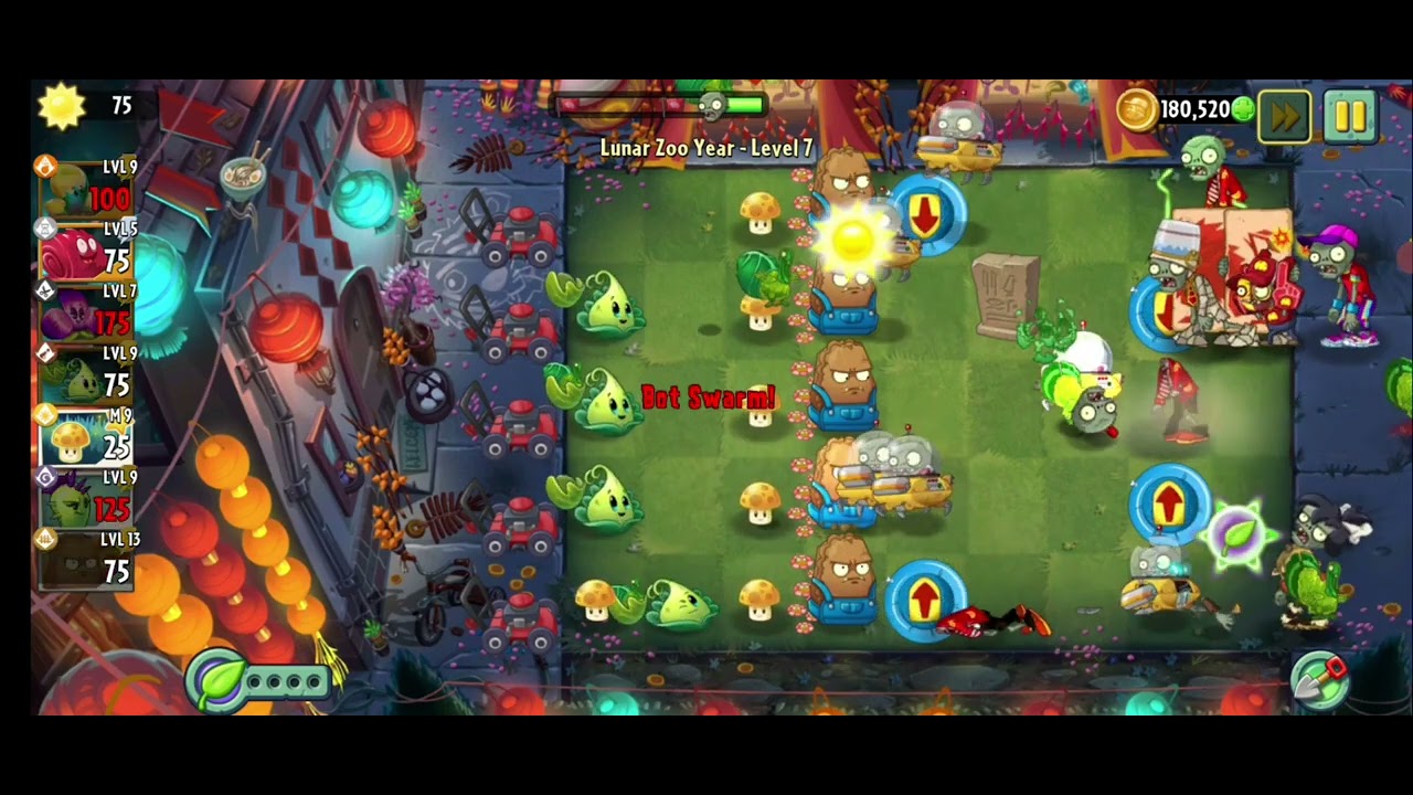 PvZ 2 - Lunar Zoo Year - Difficult Levels - Level 6 to Level 10