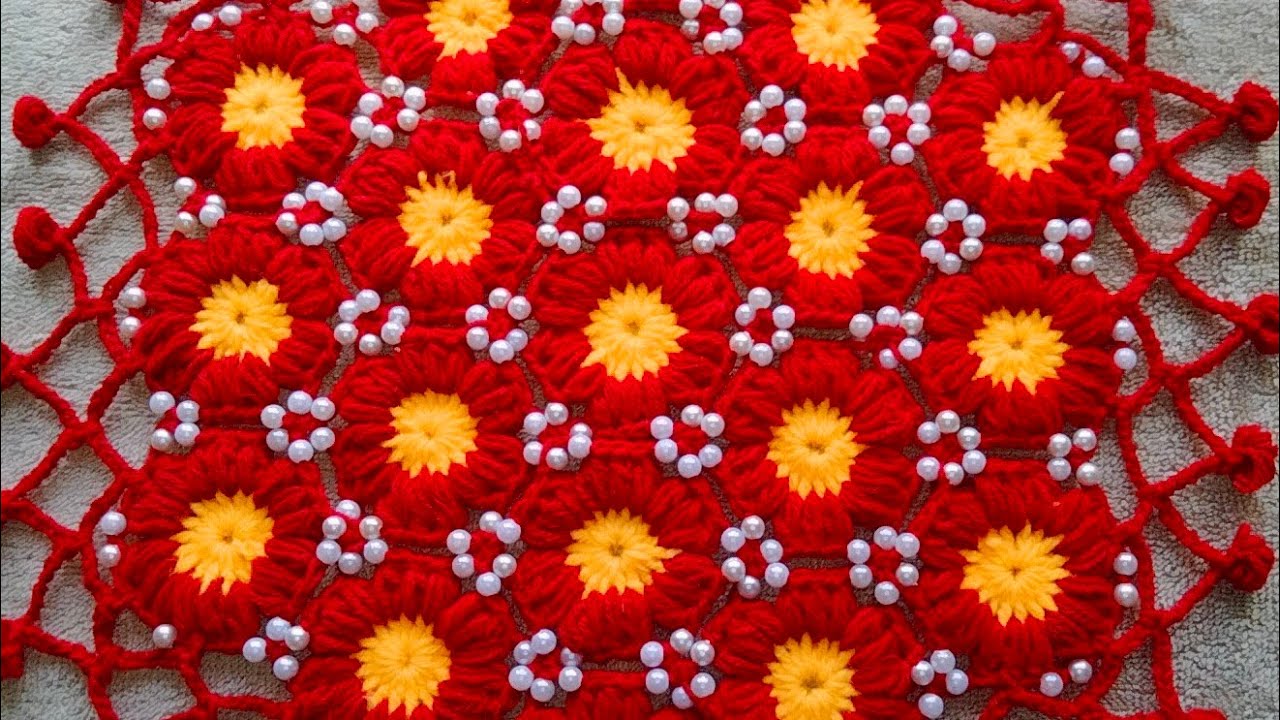 Woolen rumal,Moti Thalposh, crochet pattern in hindi, crosia ke design,