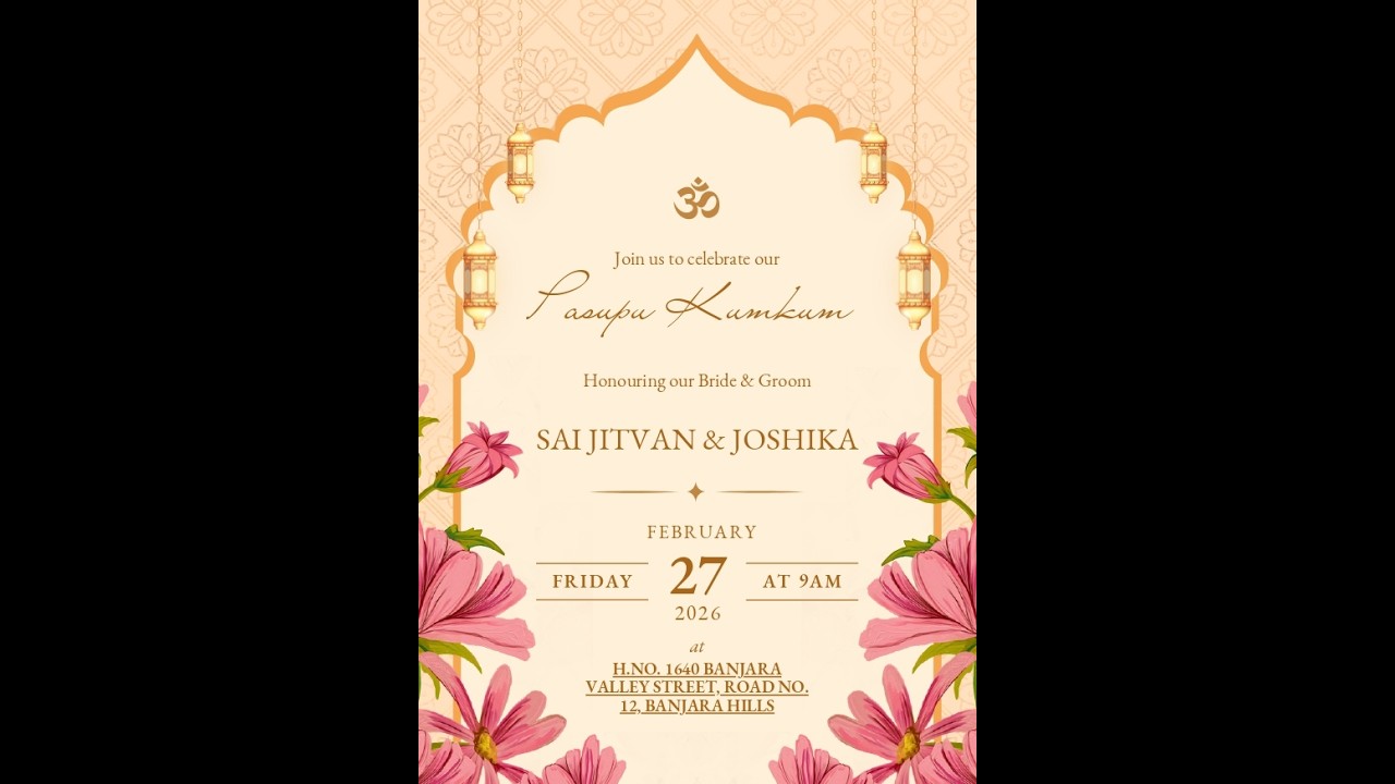 Come celebrate Sai Jitvan and Joshika's Pasupu Kumkum Cerabrations