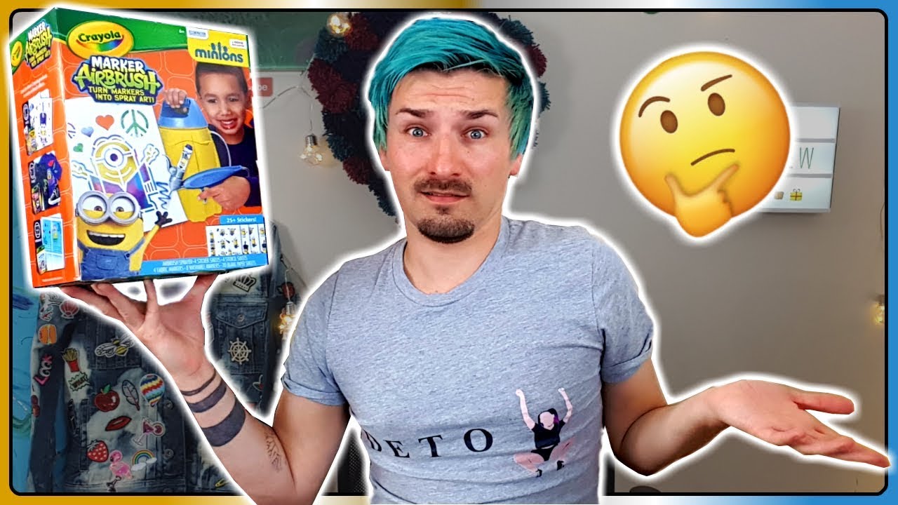 Artist Tests Crayola Marker Airbrush | Adult Tries Kids Toys | Crayola Marker Airbrush Review
