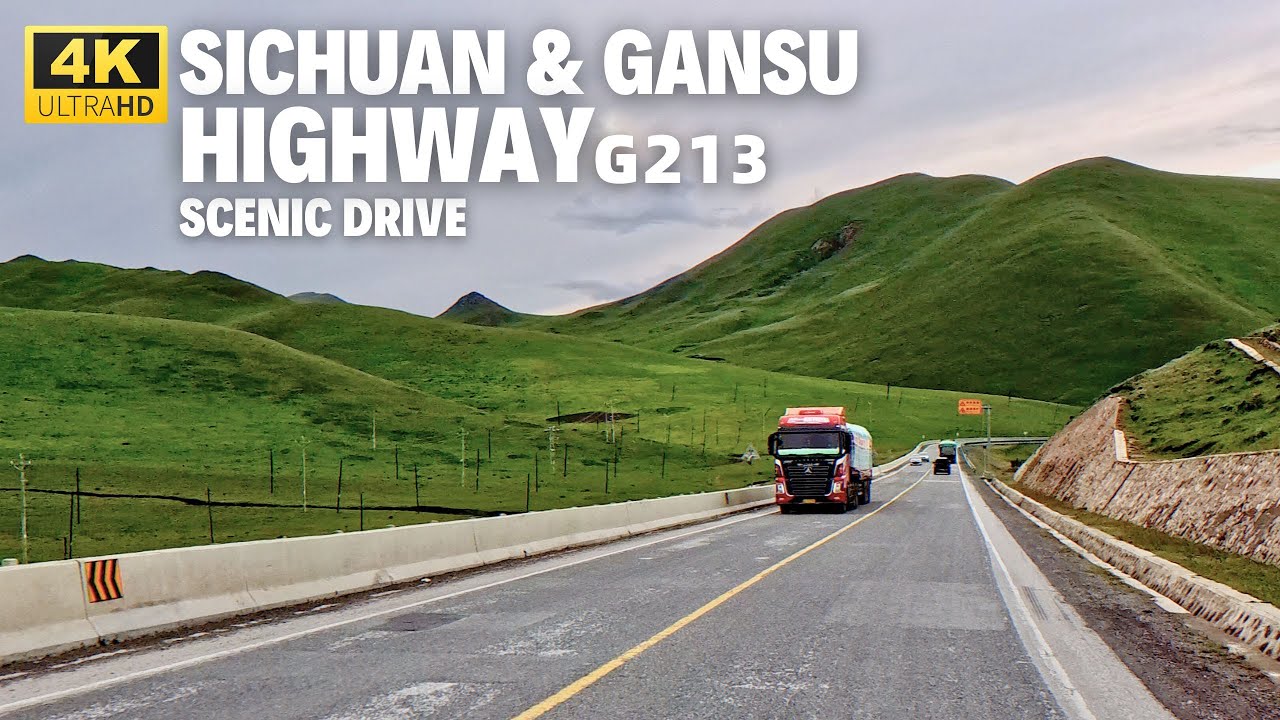 Zoige Sichuan to Luqu Gansu - China Highway Scenic Drive 4K