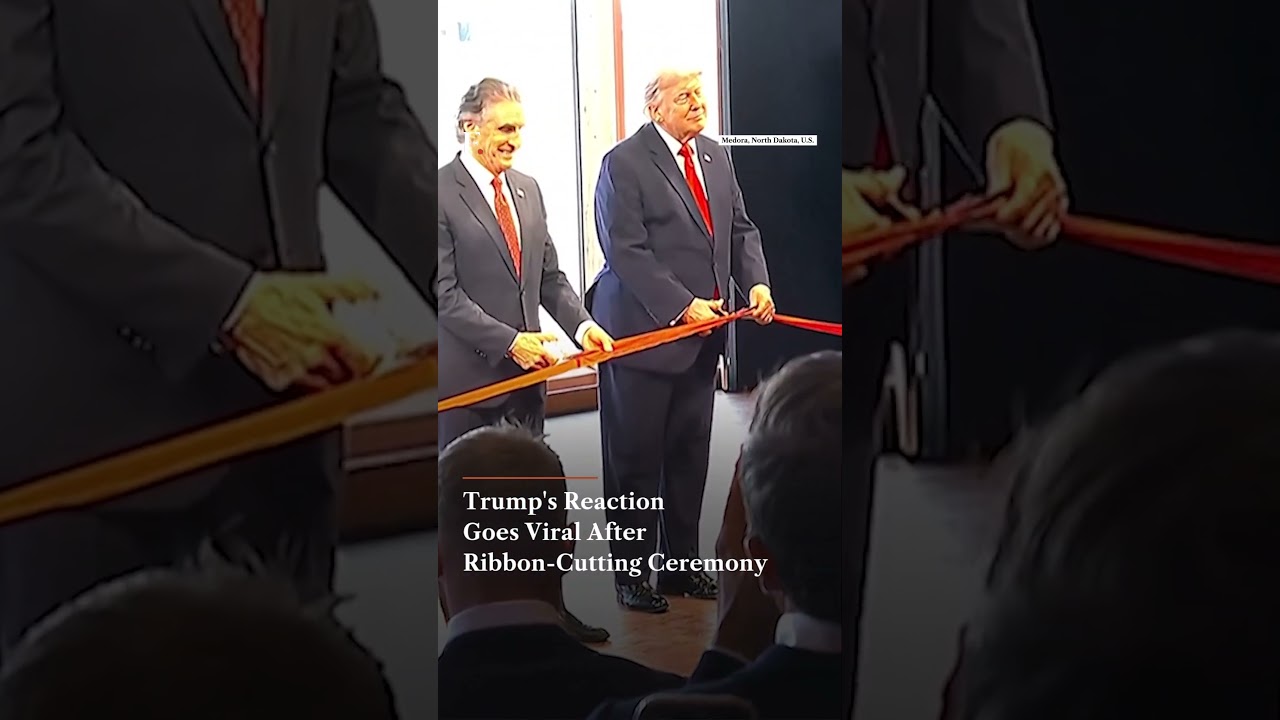 Trump's Reaction Goes Viral After Ribbon Cutting Ceremony | N18G