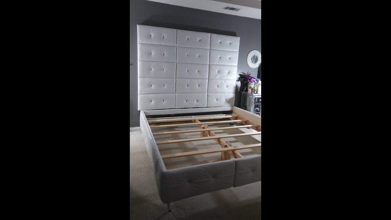 DIY: NO SEW | CALI. KING SZ. | #TUFTED PANELED BED