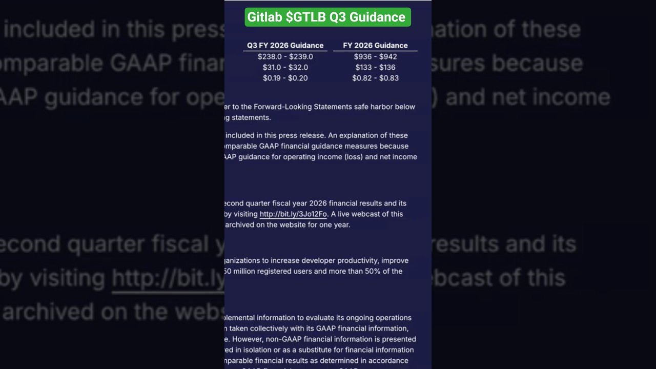 This is what GitLab $GTLB guided for Q3 and FY26 