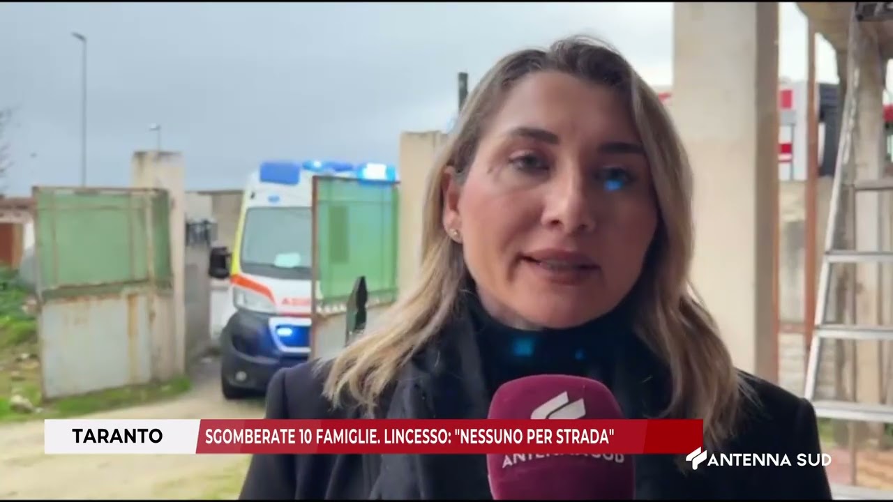 11 FEBBRAIO 2026   TARANTO   SGOMBERATE 10 FAMIGLIE IN VIALE JONIO, LINCESSO DICE NESSUNO PER STRADA