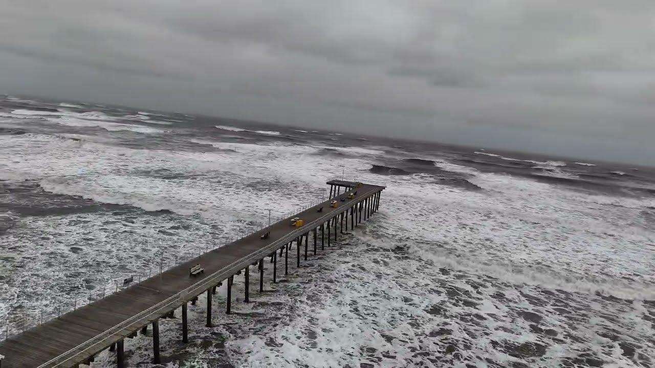 Ventnor Pier vs. Hurricane Erin: Drone Captures Ocean&rsquo;s Fury