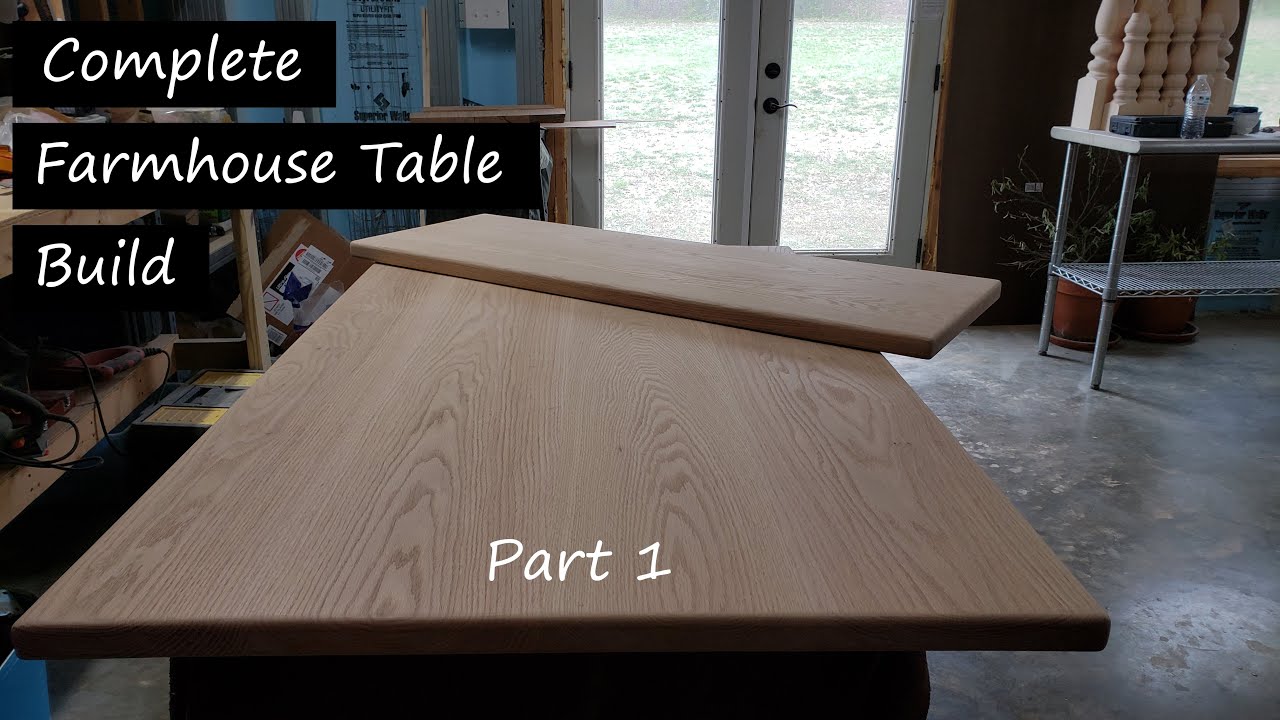 Red Oak Farmhouse Table with Turned Legs Complete Build (Part 1)