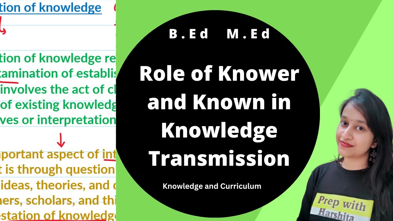 Roles of Knower and Known in Knowledge Transmission | Knowledge and Curriculum