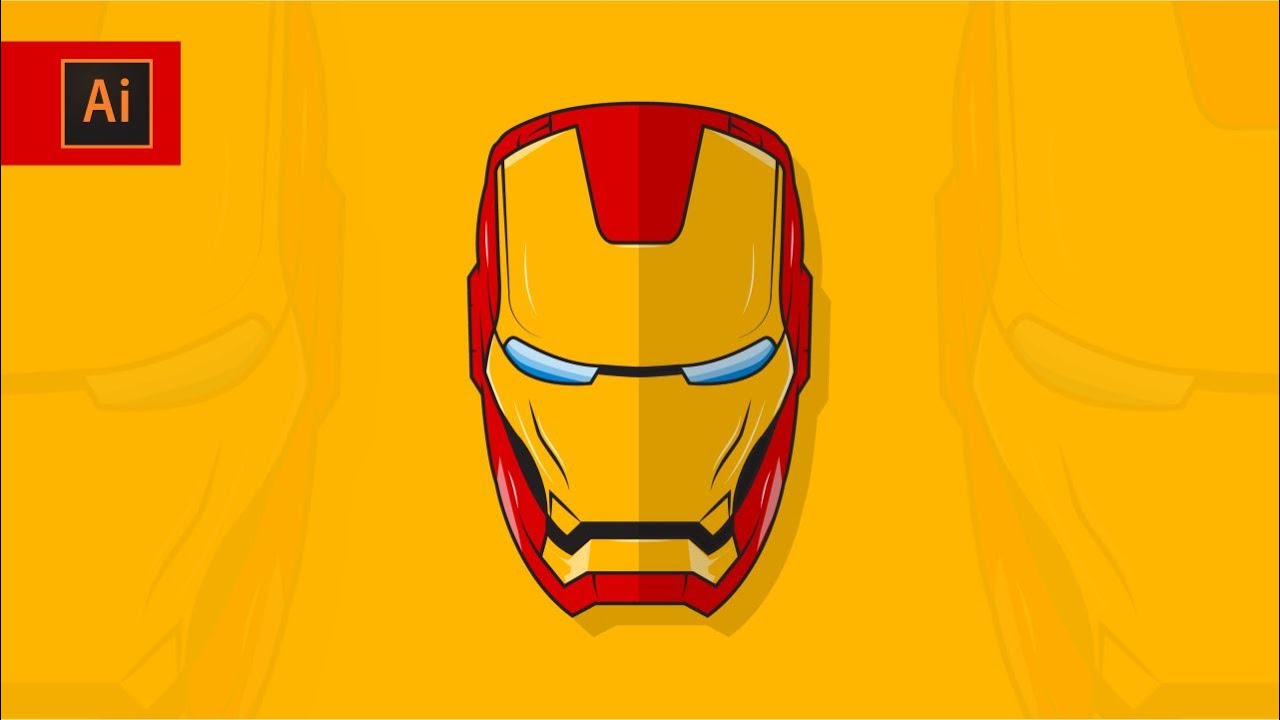 How to create a simple vector art in Illustrator I Illustrator Tutorial I Iron Man Illustration