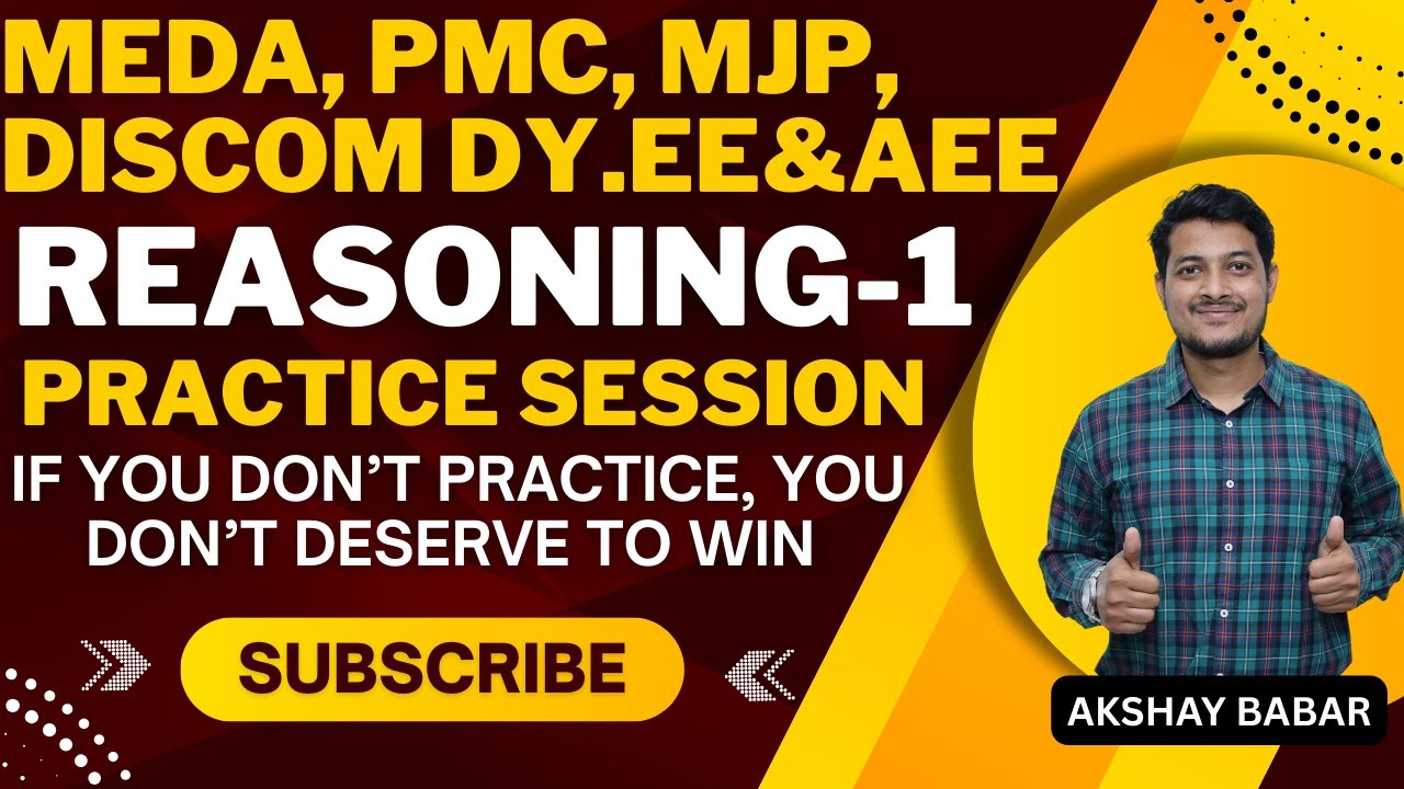 MEDA | PMC | MJP | MAHADISCOM DY.EE & AEE | MAHATRANSCO | REASONING | QUANT | IBPS | AKSHAY BABAR