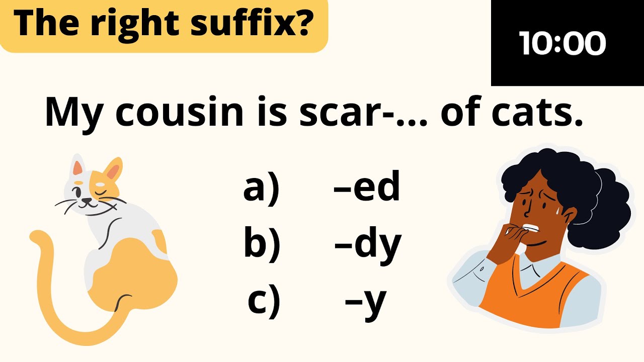 Suffixes in adjectives - Quiz