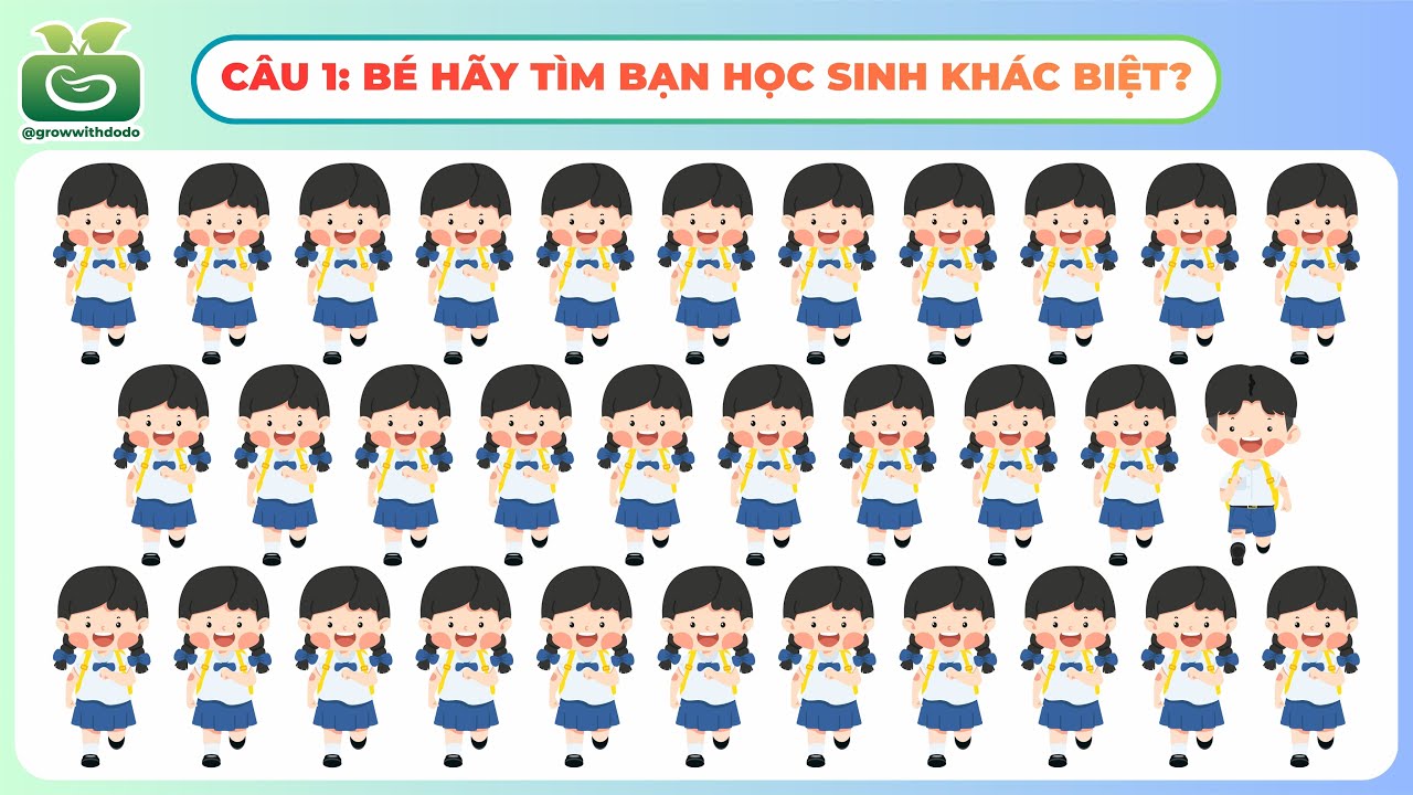 Bé thử tài tinh mắt - Chủ đề TRƯỜNG HỌC | Tìm đồ dùng học tập khác biệt | Find the ODD One Out ✏️📏📕🎒
