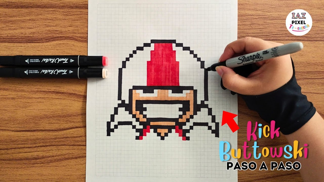 Como dibujar a KICK BUTTOWSKI en PIXEL ART – Tutorial paso a paso #pixelart #kickbuttowski