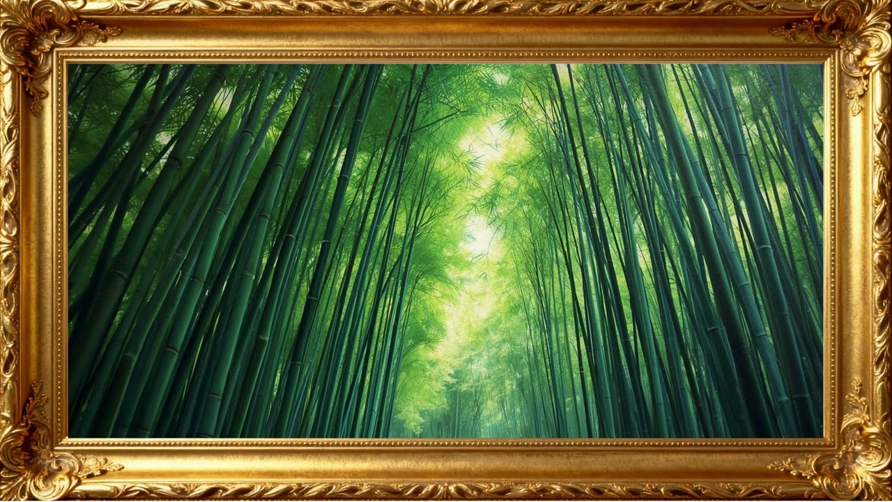 Calm Bamboo Harmony – 4K Oil Painting Ambience for Home Decor | 4K Frame TV Art