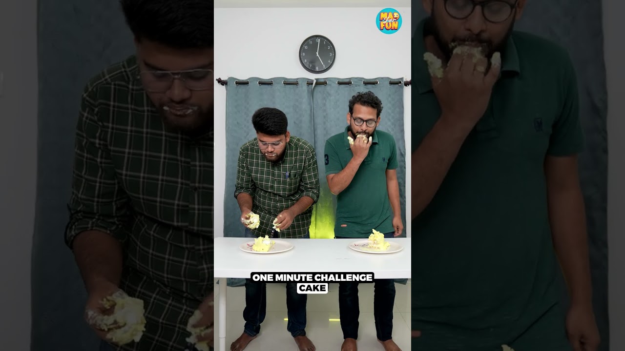 Cake Eating - One Minute Challenge 🥶 | #shorts | Mad For Fun