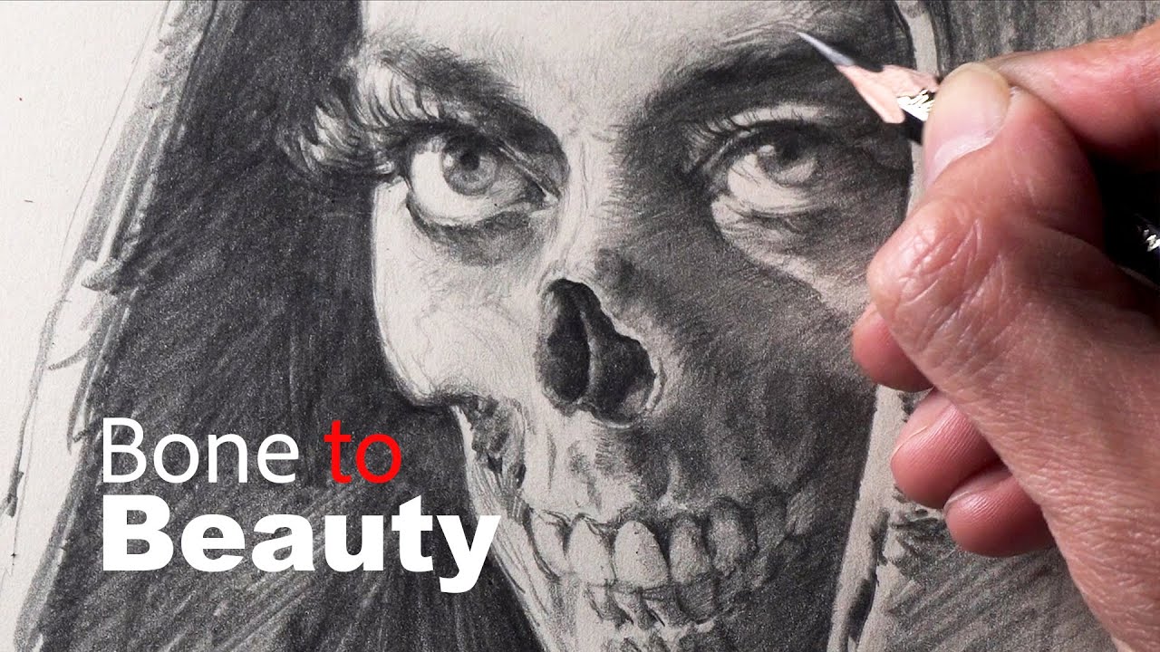 Bone to Beauty: Watch a Skull Transform into Rio Vidal | Realistic Anatomy Drawing Process