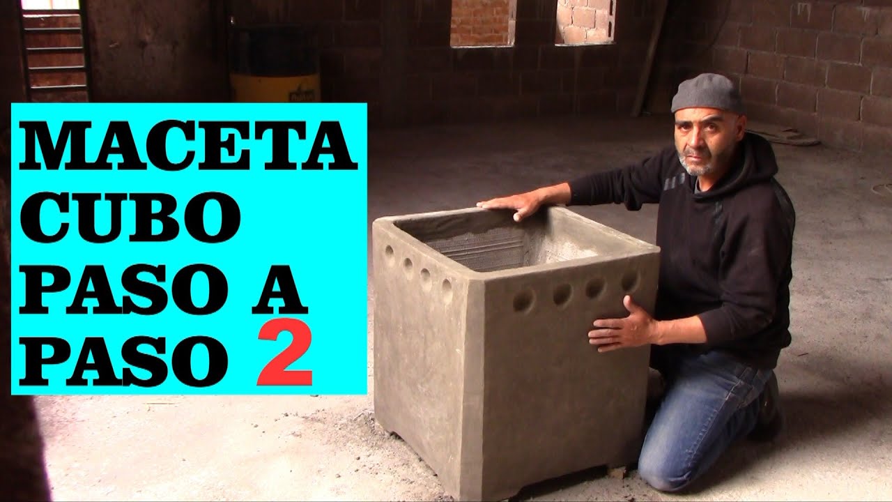 Como hacer Macetas de cemento paso a paso CUADRADAS  2.