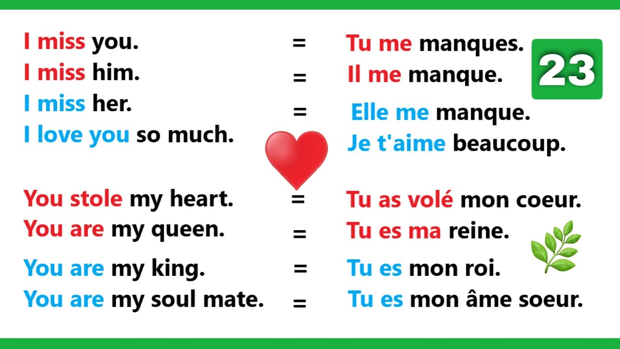 Phrases simples pour apprendre l'anglais facilement |partie 23|✪✪easy sentences to learn french 🌿♥️