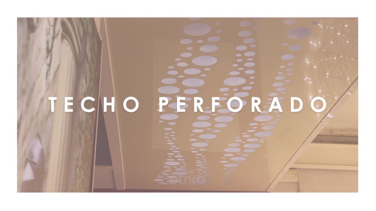 Techo tensado pon perforaci&oacute;n decorativa / Stretch ceiling with decorative perforation