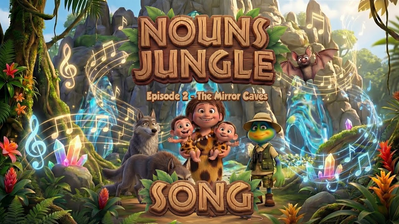 Singular and Plural Nouns (Song) | Episode 2 (The Mirror Caves) | Nouns Jungle | Ed's Adventures