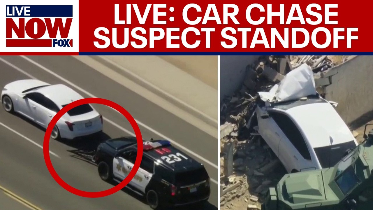 Police pursuit ends in violent crash, standoff in Southern California