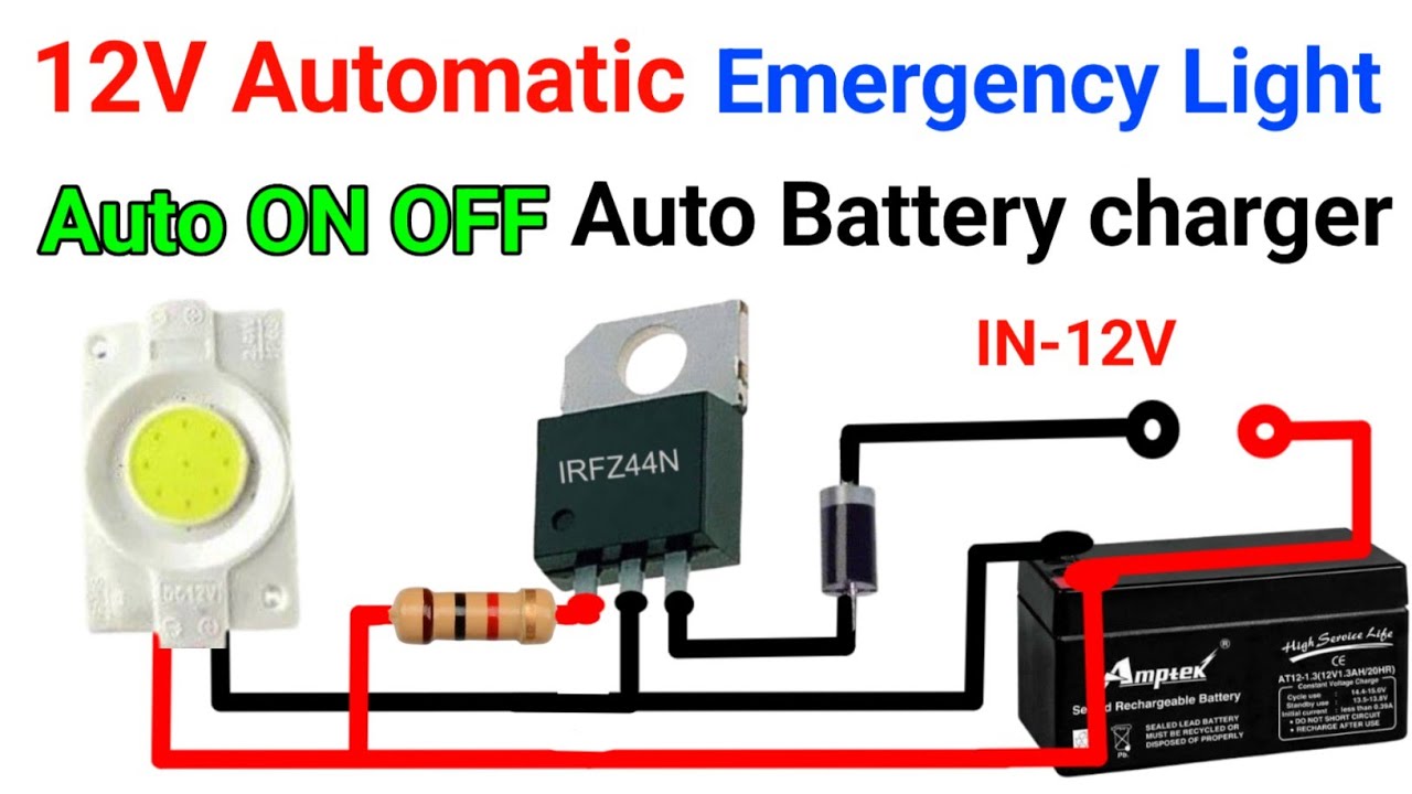 emergency Automatic light | Auto On Off Emergency Light kaise banaye | Auto Battery Charge