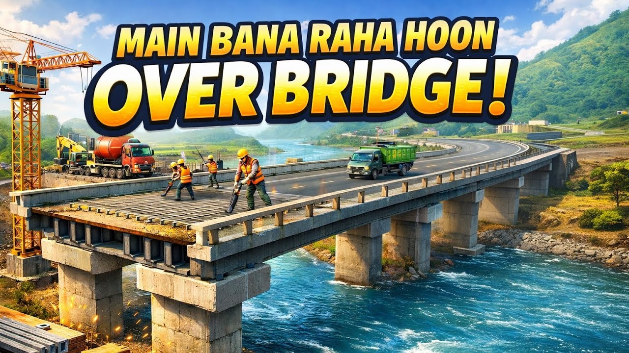 Nadi Ke Upar Mega Over Bridge Banaya! 🚧 | Construction Simulator ll #games 