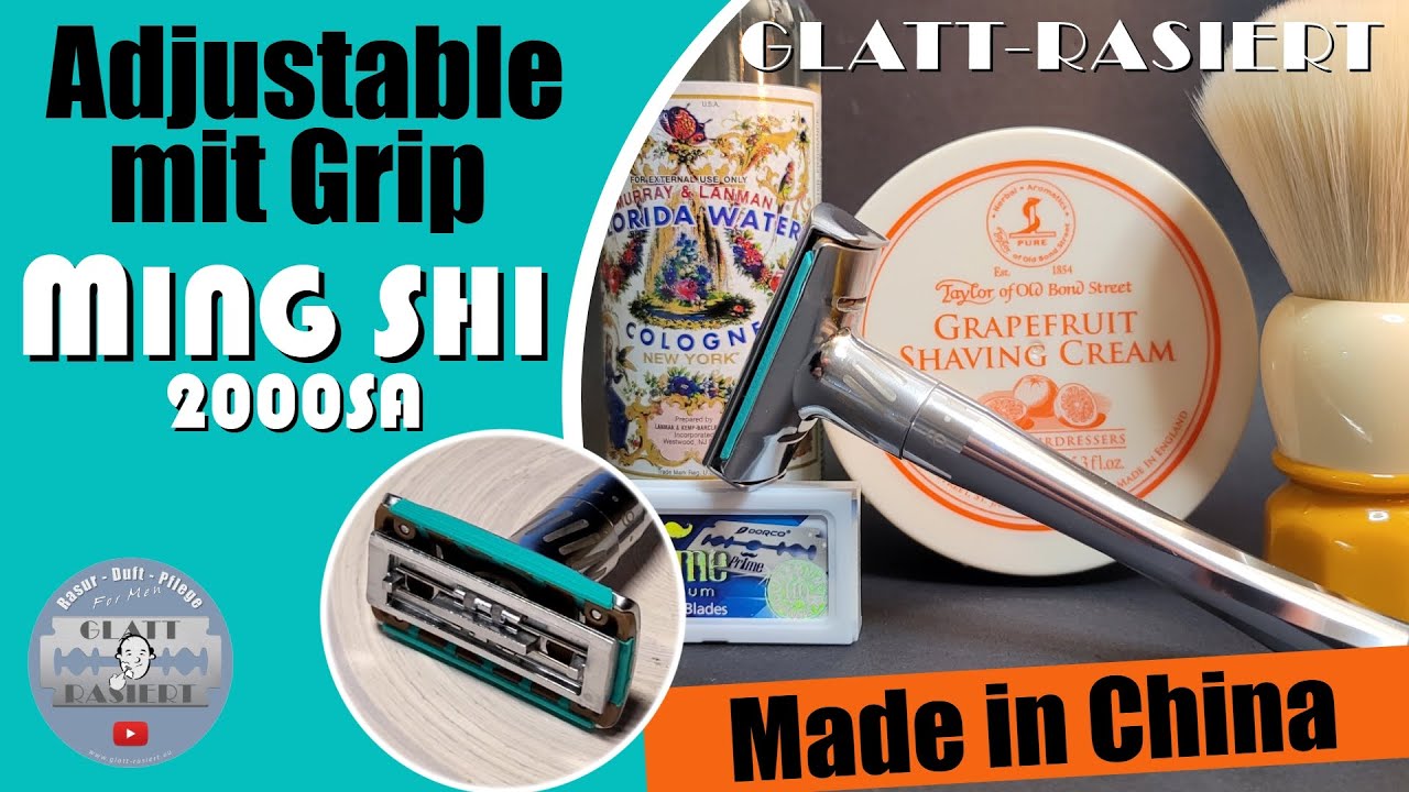 ADJUSTABLE MIT GRIP ║ Ming Shi 2000SA Rasierhobel / Nassrasur // GLATT - RASIERT