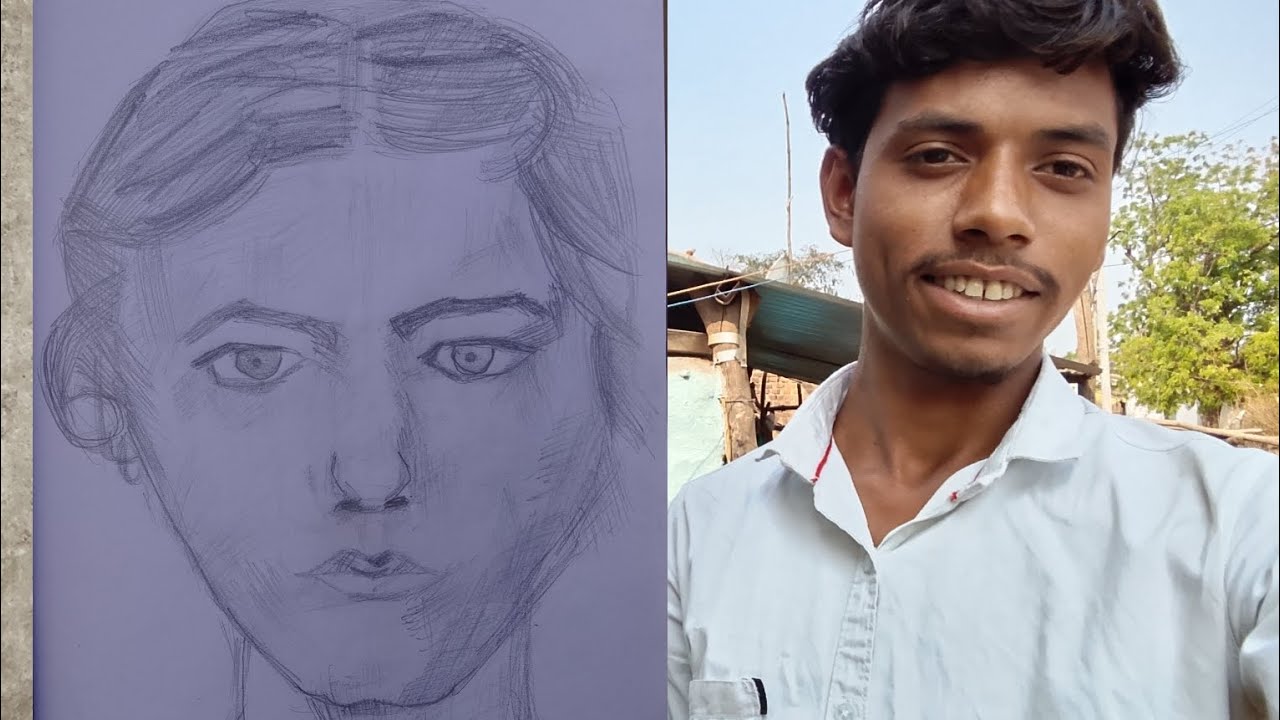 1st time Bina grid line ka sketch
