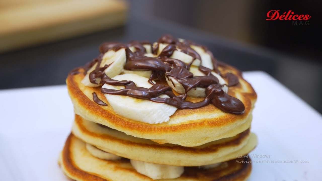 Pancake à la banane, sauce chocolat! Une recette de Chef Ndella