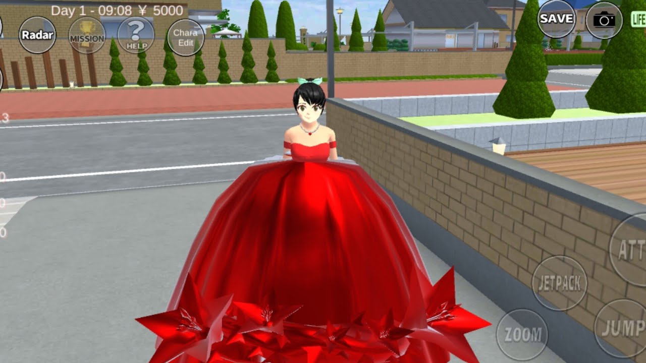 Royal Red flower Gown Tutorial | Sakura School Simulator ❤️