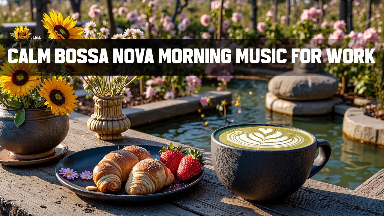 Relaxing Coffee Jazz in Flower Garden ☕ Calm Bossa Nova Morning Music for Work
