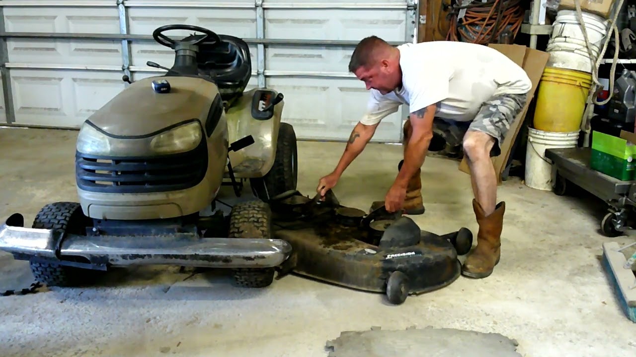 How to replace a blade spindle on a riding lawn mower. Craftsman mowers know how.