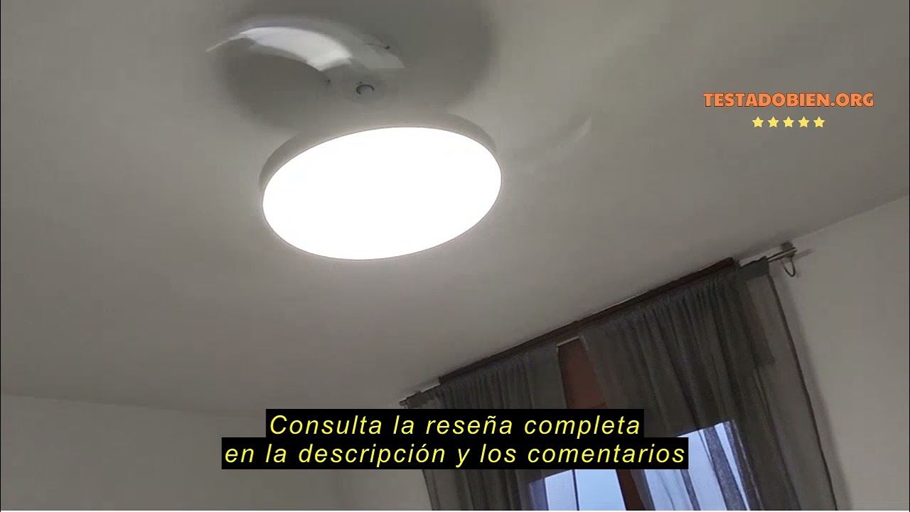 Rese&ntilde;a del AUTODAY Ceiling fan with LED lamp light, 36 W, diameter 108 cm, retractable blades, silen