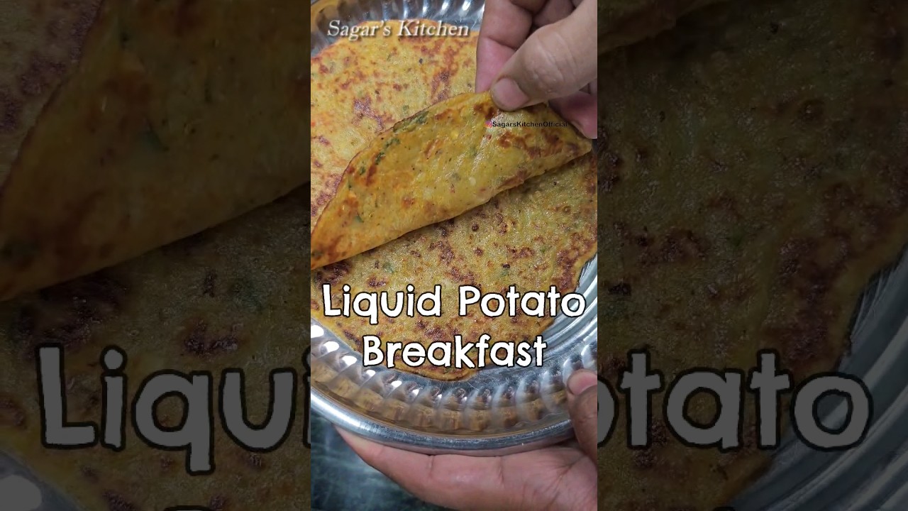 Potato Breakfast With Amazing Liquid Dough #YouTubeShorts #LiquidDoughParatha #AlooParatha  #Shorts