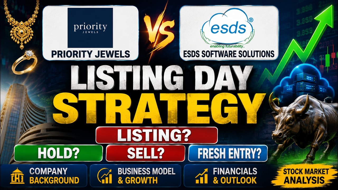 Priority Jewels & ESDS IPO Listing Day Strategy 🔥 HOLD, SELL or Fresh Entry? #livestream #listing