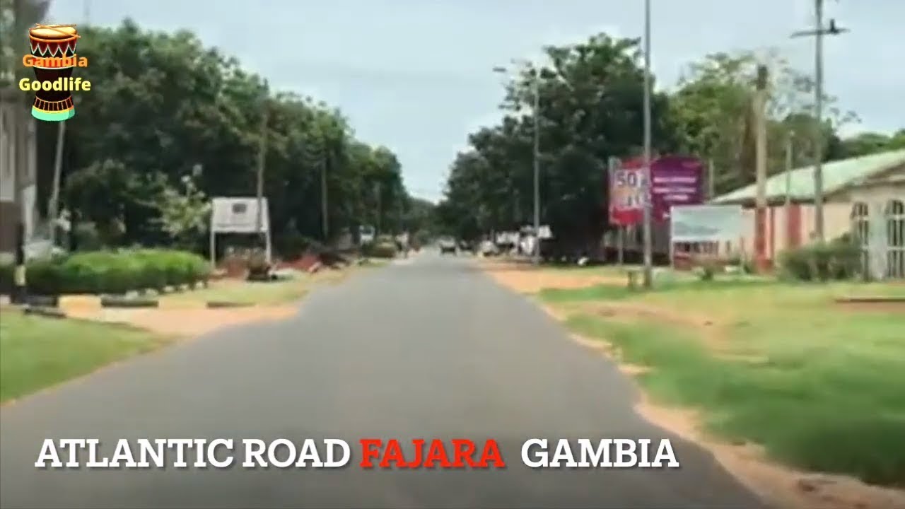 Gambia Africa-Driving Around Gambia (Fajara Atlantic Road+Bakau Cape Point) important Landmarks.