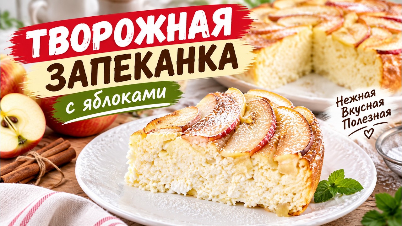🍎ИДЕАЛЬНАЯ ТВОРОЖНАЯ ЗАПЕКАНКА С ЯБЛОКАМИ. Классический рецепт, который получается ВСЕГДА.✨