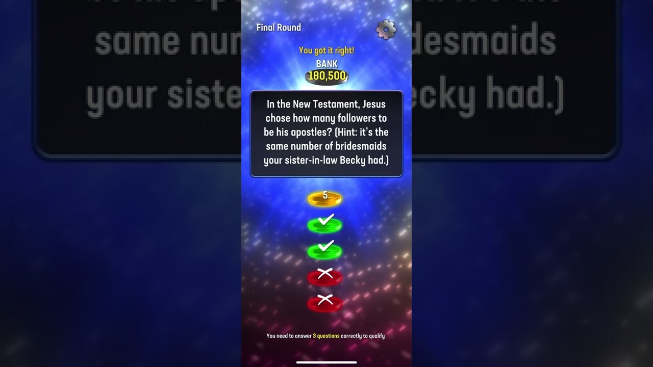 Weakest Link mobile app gameplay