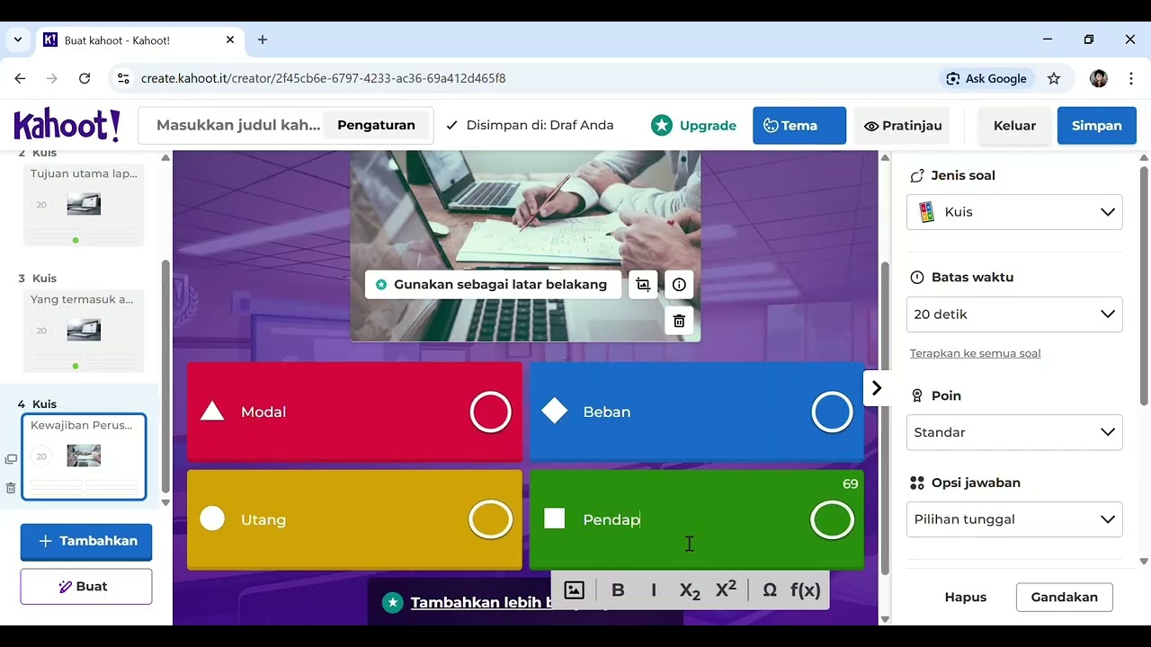 Tutorial cara membuat pertanyaan mengunakan Kahoot