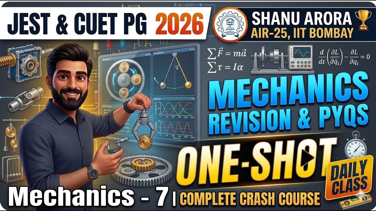 Cuet PG Physics 2026 || JEST 2026 || Mechanics PYQs || CUET PG physics marathon crash course
