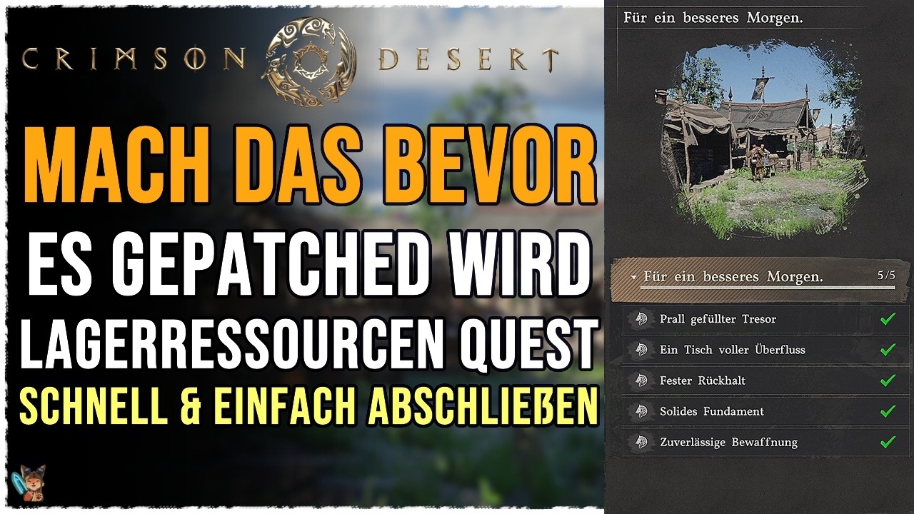 Mach das bevor es gepatched wird | CrimsonDesert Lagerressourcen Quest schnell & einfach abschlie&szlig;en